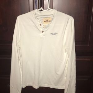 White long sleeve Hollister shirt Medium